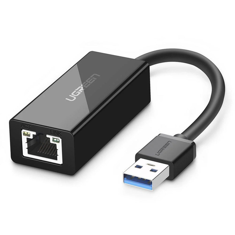 UGREEN USB 3.0 to RJ45 Gigabit Ethernet Adapter - Black - محول